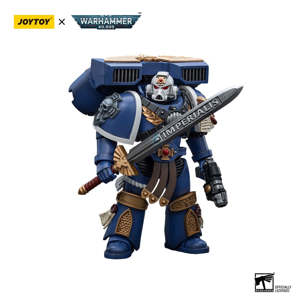 Warhammer 40k Action Figure 1/18 Ultramarines Veteran Sergeant Icastus 12 Cm